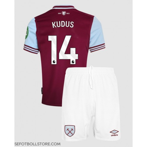 West Ham United Mohammed Kudus #14 Replika babykläder Hemmaställ Barn 2024-25 Kortärmad (+ korta byxor)